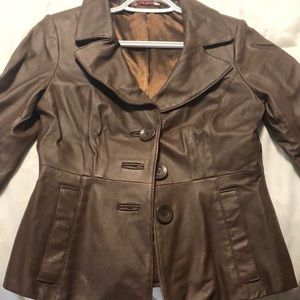 Brown leather jacket